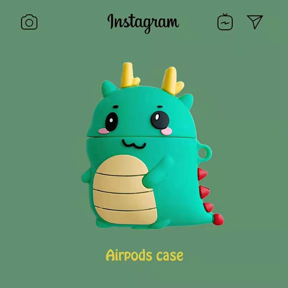 Чехол для AirPods с милым 3d-изображением животных из мультфильмов, чехол для Airpods 2/i10/i11 TWS, защитный чехол на крючок карабина