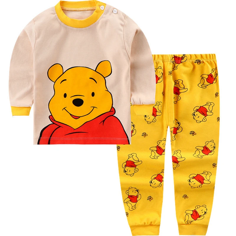 

Children's Cotton Boys and Girls Baby Cotton Underwear Set Children's Autumn Clothes Long Pants Home Service Baby Clothes