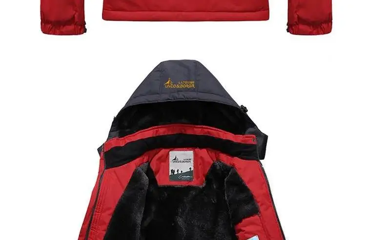 OLOEY Men Winter Waterproof Sport Snowboarding Skiing Jacket Warm Cycling Fishing Windproof Hiking Camping Fleece Outdoor Coat