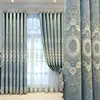 2021 New European Style Simple Gold Thread Embroidered Curtains for Living Room Bedroom Study Blackout Curtain Customization 2