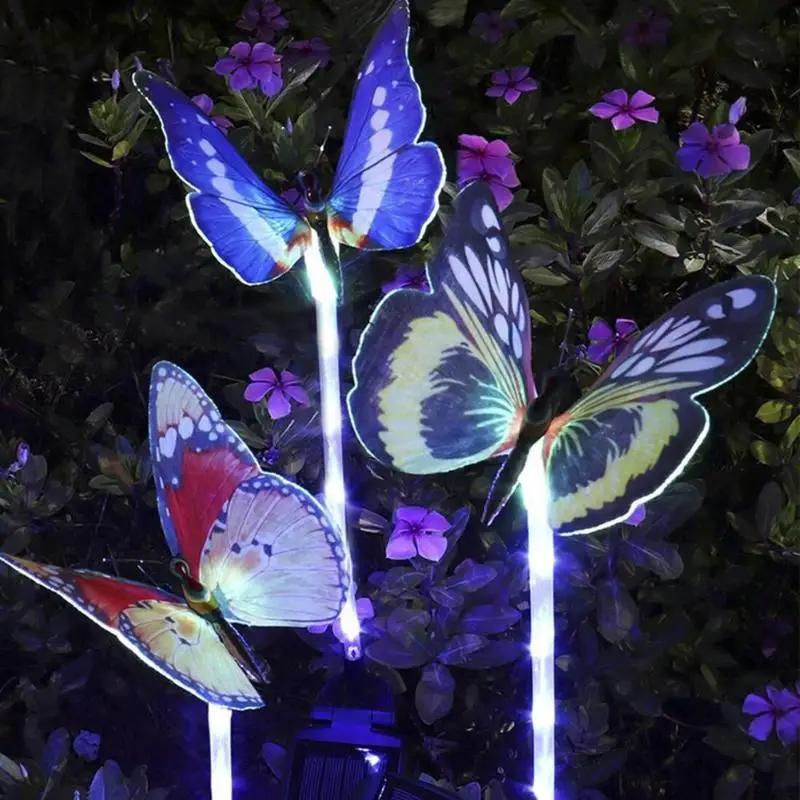 3 шт. 6LED IP65 Открытый водонепроницаемый Солнечный цветной светильник-бабочка, садовый декор, открытый светильник, дорожка, украшение, ягненок, вечерние