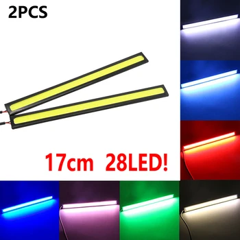 

2Pcs 17cm Universal 12V Car 28 LED DRL Daytime Running Lights Thin High Brightness Waterproof COB Turning Signal Light