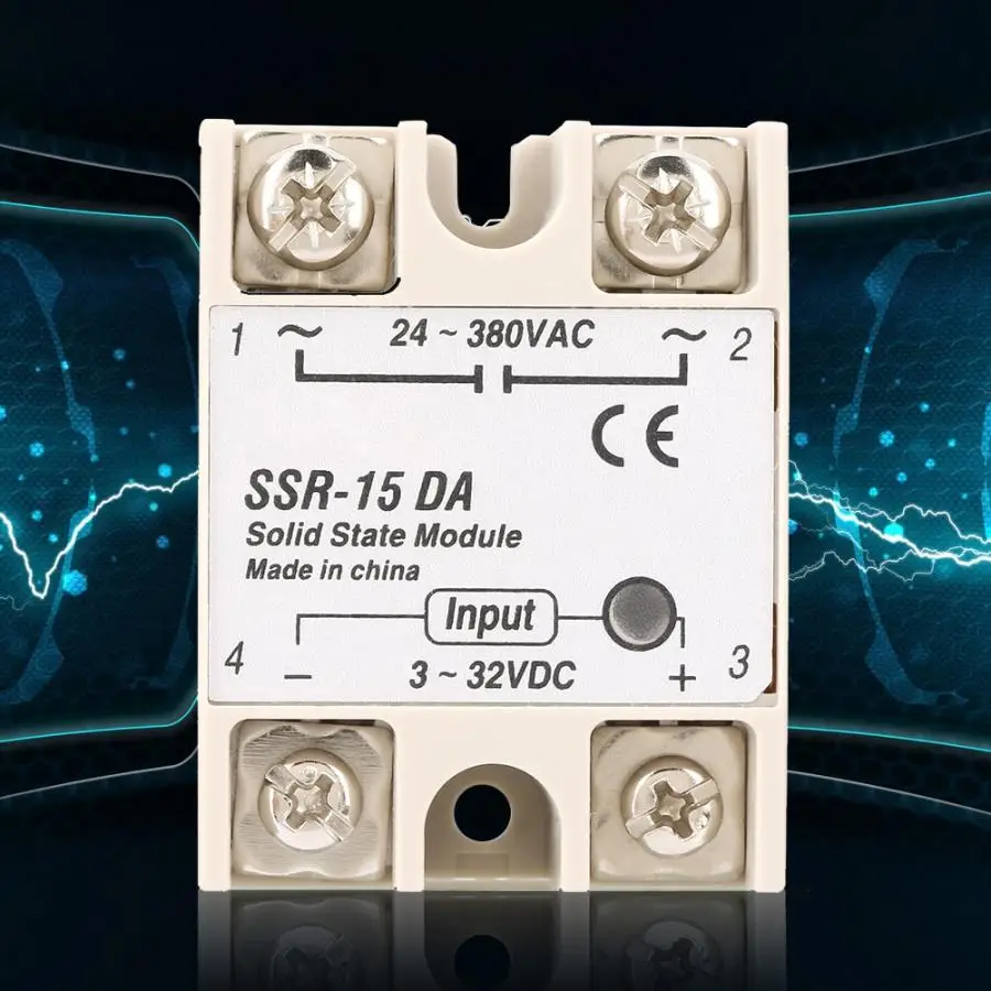 SSR-15DA 3-32 В постоянного тока до 24-380 в переменный ток, полупроводник реле ssr Для процесса промышленной автоматизации
