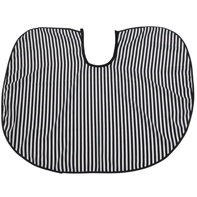 Hair Cutting/Barbers Cape- Adjustable Black and White Stripe Hairdressing Gown- Short Length