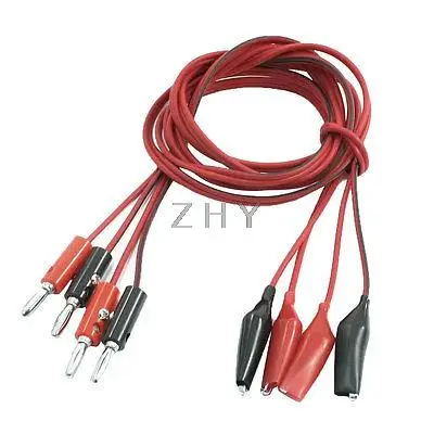 

2 Pair Alligator Test Lead Clip to Male Banana Plug Cord Cable 1M
