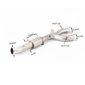 

Motorcycle exhaust middle pipe mid tube middle connection escape moto for MT10 MT 10 2016 2017 2018 2019 2020 years