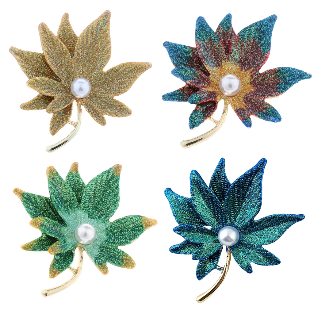 Maple Leaf Brooch - Double Layer Brooch Pins - Pearl Brooch - for Both Women and Men, Makes You More Elegant and Attractive