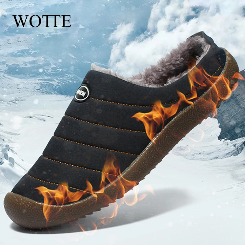Zapatillas de felpa aterciopeladas para hombre, zapatos cálidos de Interior para el hogar, calzado resistente para caminar al aire libre, 2020