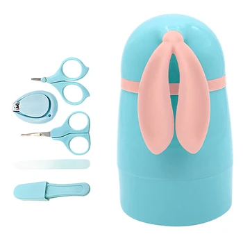 

5Pcs Newborn Baby Healthcare Kits Baby Nail Care Set Infant Nail Clippers Care Set with Rabbit Storage Box for Baby Care Tools B