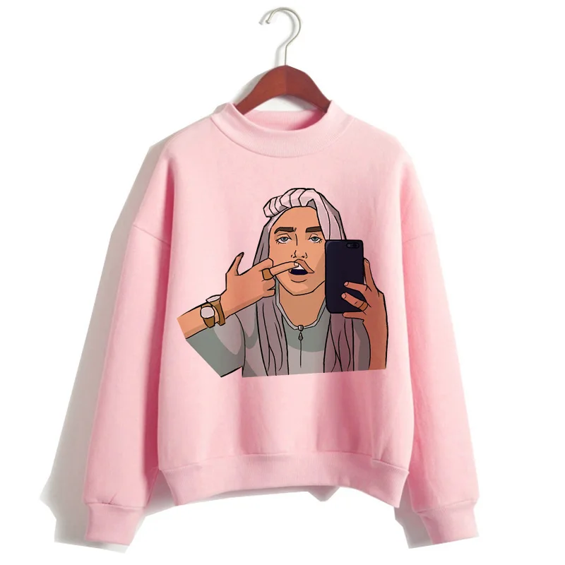 Billie Eilish, худи, женская одежда, толстовка, Корейская, 90 s, с капюшоном, Harajuku, с принтом, толстовки, уличная, топ, повседневная, ulzzang, капюшон