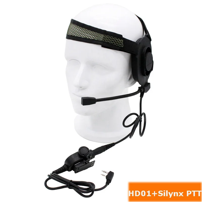 Z Тактический HD01 с U94 PTT Peltor PTT двухстороннее радио гарнитура для BaoFeng UV-5R UV-82 BF-F8HP UV-6R Retevis RT-5R иди и болтай Walkie Talkie - Цвет: HD01 with Silynx