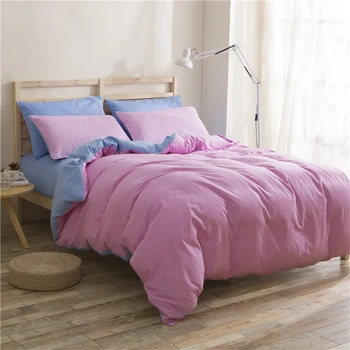 

Soft Solid Color Bedding Set Polyester Duvet Cover Bed Sheet Pillowcase Bedclothes 3-4pcs/Set Bedroom Bed Set
