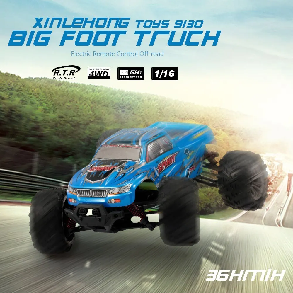 XINLEHONG TOYS 9130 1/16 Big Feet Truck 2.4GHz 4WD 36km/h High Speed Remote Control RTR RC Car