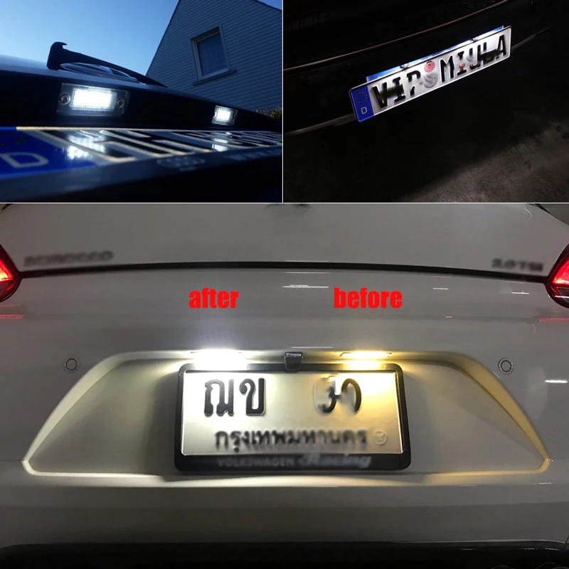 Освещение номерного знака светильник для Porsche Cayenne 955 957 VW Touareg Vento Jetta Tiguan Golf Bora Светодиодная лампа