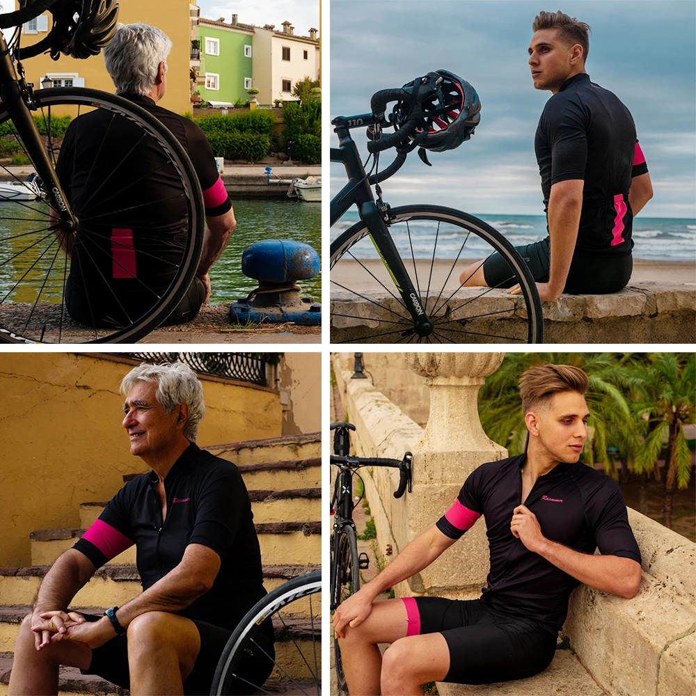 Racmmer Джерси для велоспорта Mtb Одежда для велоспорта короткий Майо Roupa Ropa De Ciclismo Hombre Verano черный