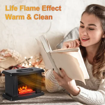 

Electric Heater Black Portable Personal Space Heater Warmer PTC Heating Adjustable Overheat &Tip-Over Protection