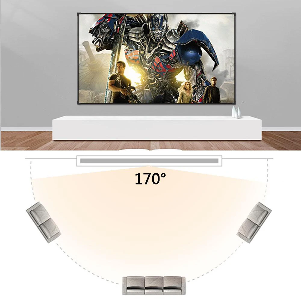 Salange портативный проектор экран белая ткань материал открытый тип 120 150 180 200 250 300 дюймов опционально 16:9 4:3 для proyector