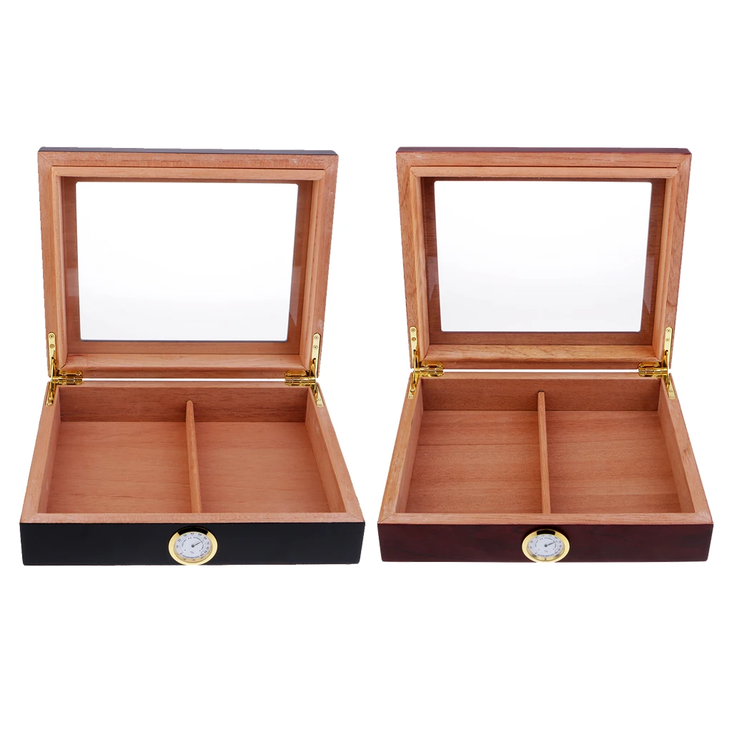 Испанский кедр Humidor деревянная выстроенная сигарная коробка с гигрометром увлажнителя, подарок для мужчин, бизнесмена, мужчины, папа