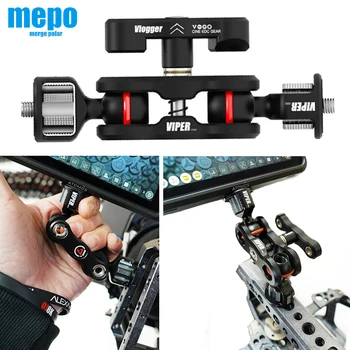 

DSLR Camera Hot Shoe Magic Arm Mount Dual Ball Head Monitor Ballhead Multi-Function Adapter w/ 1/4'' Screw for Sony Canon Nikon