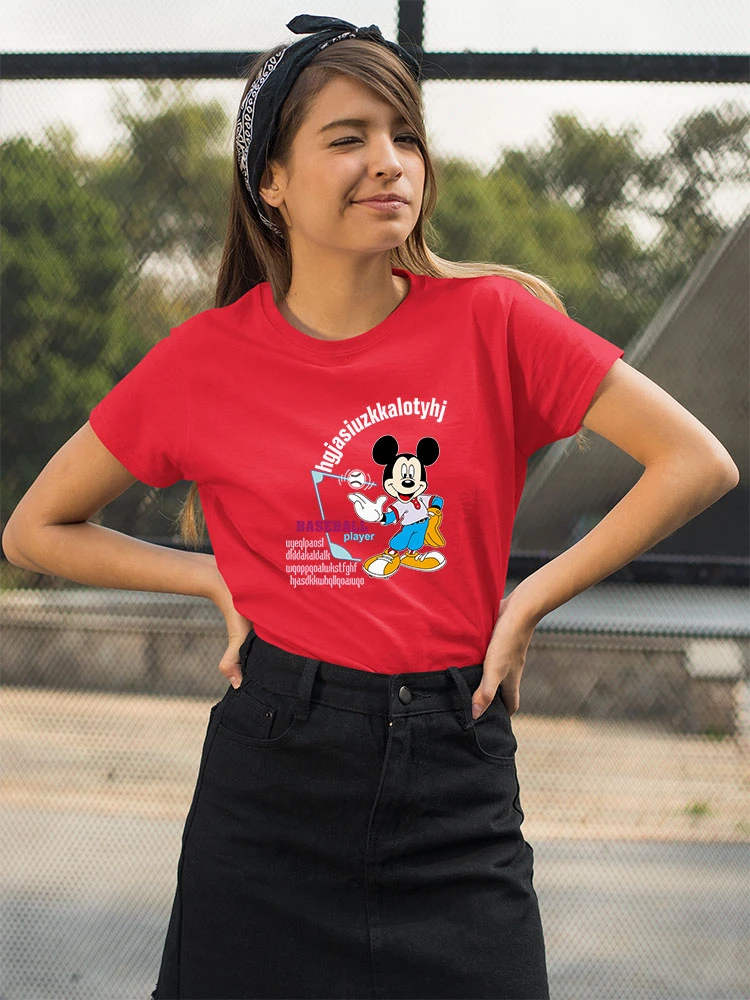 Disney Women's T Shirts Red Clothing 2022 Ropa Tumblr Mujer Spain  Streetwear Summer Y2k Harajuku Grunge Aesthetic Mickey Mouse|T-Shirts| -  AliExpress