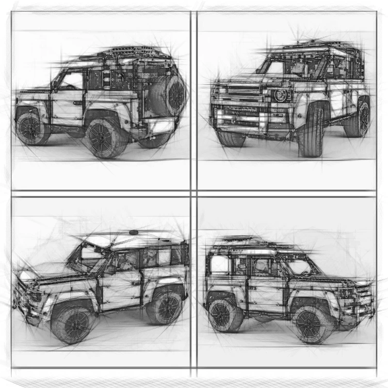 H & HXY DHL 93018 2830 шт. техническая серия Land Rover Defender модель строительных блоков кирпичи