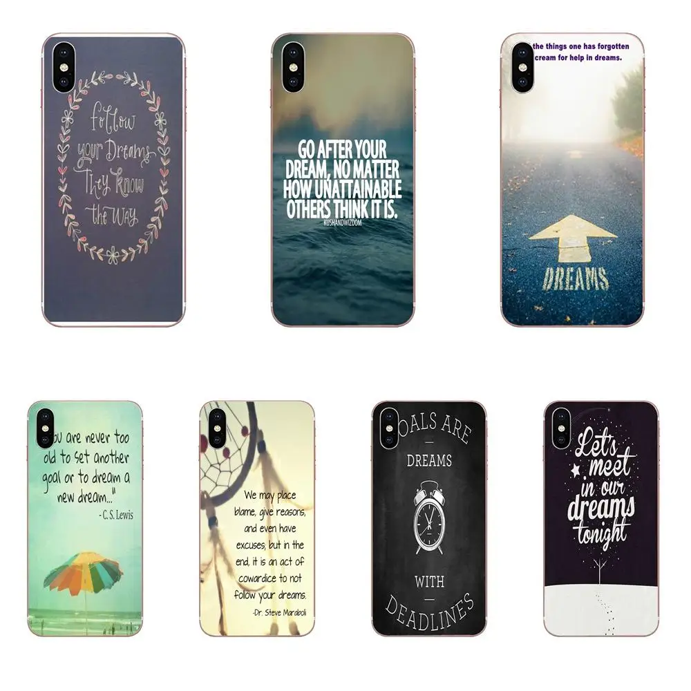 Soft TPU Art Cover Case Dreams Quote For Huawei P7 P8 P9 P10 P20 P30 Lite Mini Plus Pro Y9 Prime P Smart Z 2018 2019 | Мобильные