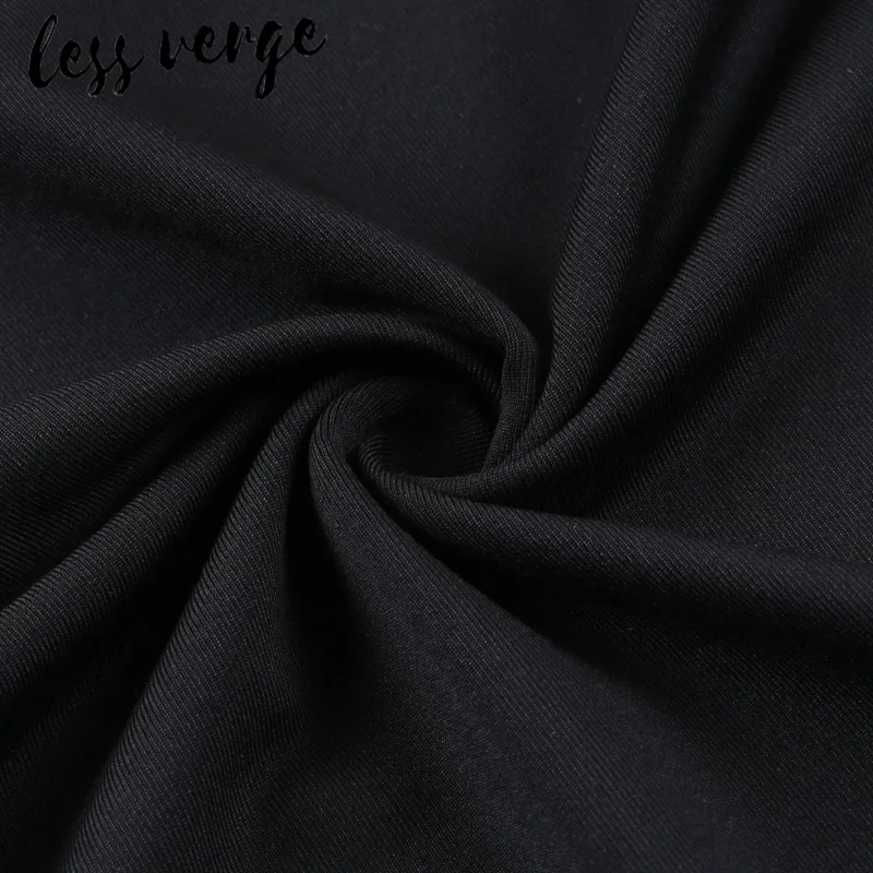 Lessverge сексуальный черный Боди-топ с воротником-хомутом, женский осенне-зимний облегающий боди с длинным рукавом, Женский Рождественский комбинезон, комбинезон