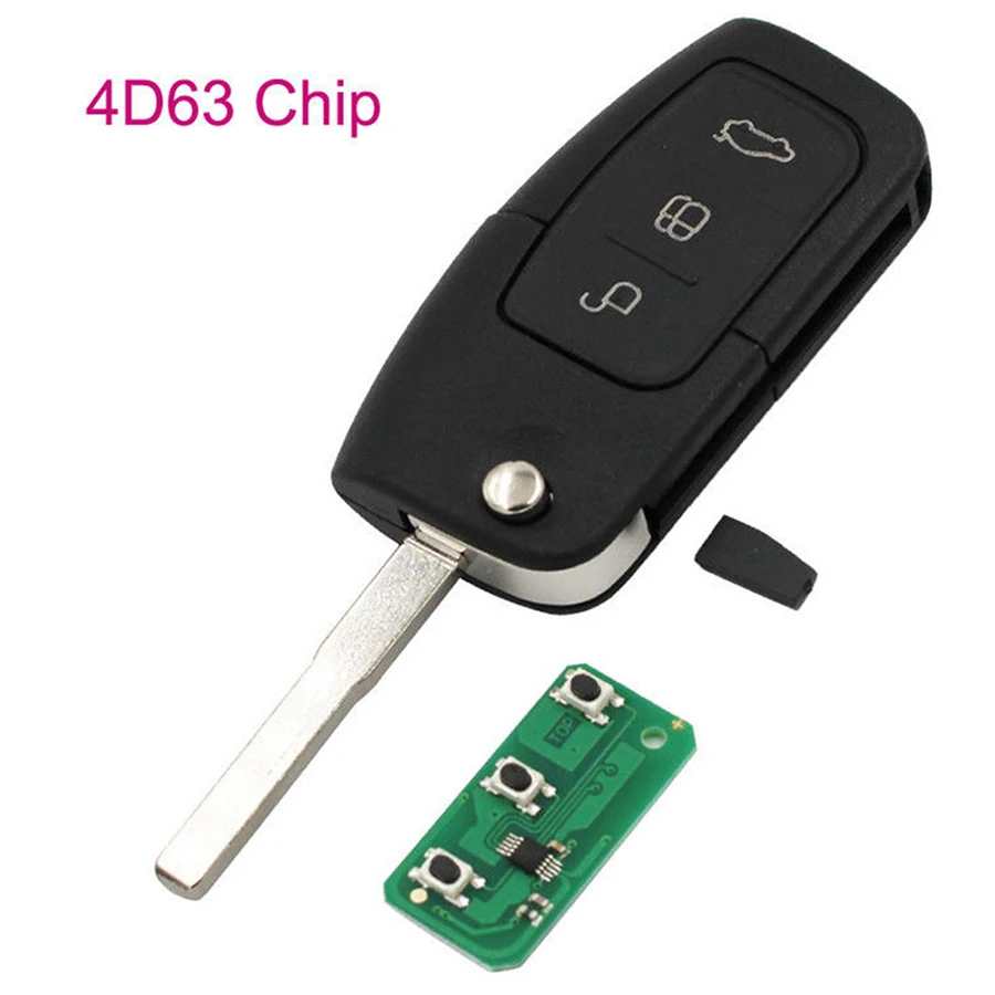 

433MHZ 4D63 Chip Smart Remote Car Key For Ford Focus Mondeo Galaxy Fiesta C Max S Max Keyless Entry Auto Car Reomote Key Fob