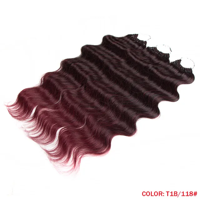 Nature Hair Body Wave Crochet Hair 22 Inch Soft Long Synthetic Hair Goddess Braids Natural Wavy Ombre 613 Blonde Hair Extensions T1B-118