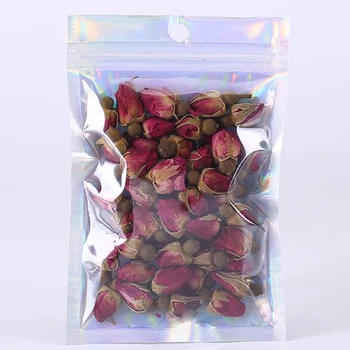 

50 Pcs Aluminum foil Holographic Iridescent yin yang Ziplock Bag Pouches Food Cosmetic Jewelry Laser Storage Bags Makeup Bags