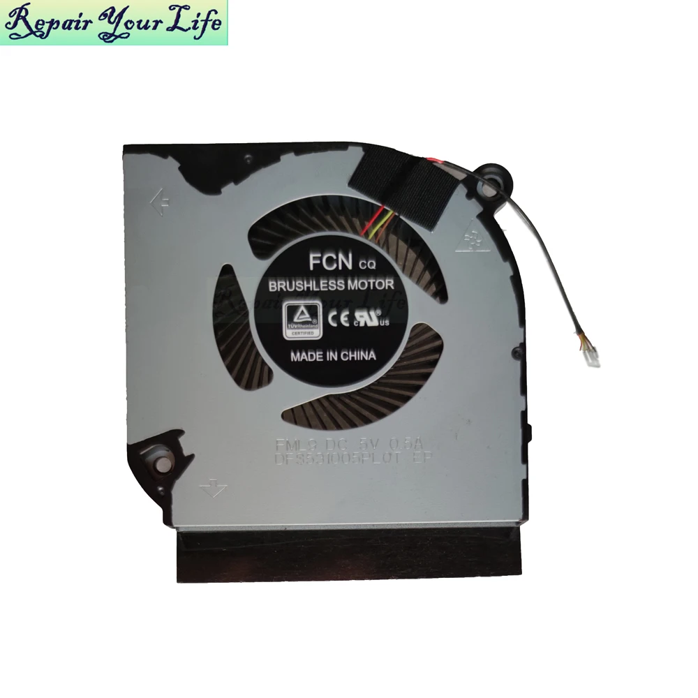 Ventilador de Refrigeração Cpu Gpu Ventiladores Radiador para Acer Predator Ph3155372xd Ph317-54-70z5 Série N20c3 23. Q7kn2.001 Dfs5k223052836 Ventiladores e resfriadores - Imagem 3