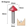 XCAN Wood Router Bit 8mm Shank V Shape 3D Engraving Bit 90 Degrees Carbide End Mill Diameter 22 32mm Wood Milling Cutter ► Photo 2/6