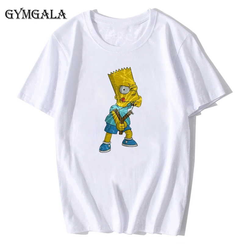Футболка из 100% хлопка мужская футболка Homer Bart Simpson женская Harajuku молодежная с