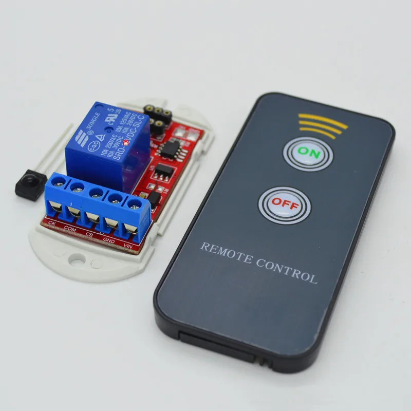 24V 1 Channel Infrared Switch Relay Module Board with 2-Button Remote Controller