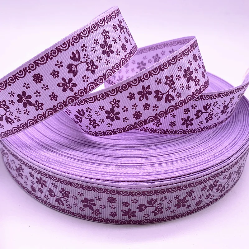 그로스그레인 리본 프린트 꽃, 크리스마스 웨딩 장식, DIY 바느질 수공예, 5 야드, 25mm(1 인치), 신제품