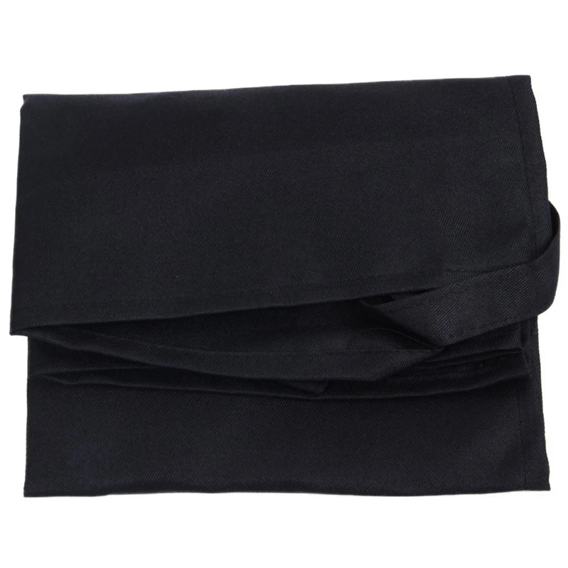 Black Half Apron Ladies Mens Chefs Waiter With 2 Pockets Bar Short Waist Solid