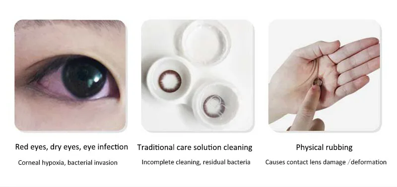 xiaomi eraclean contato lente caso caixa de limpeza portátil recarregável ultra sônica automática lavadora eliminou bactérias
