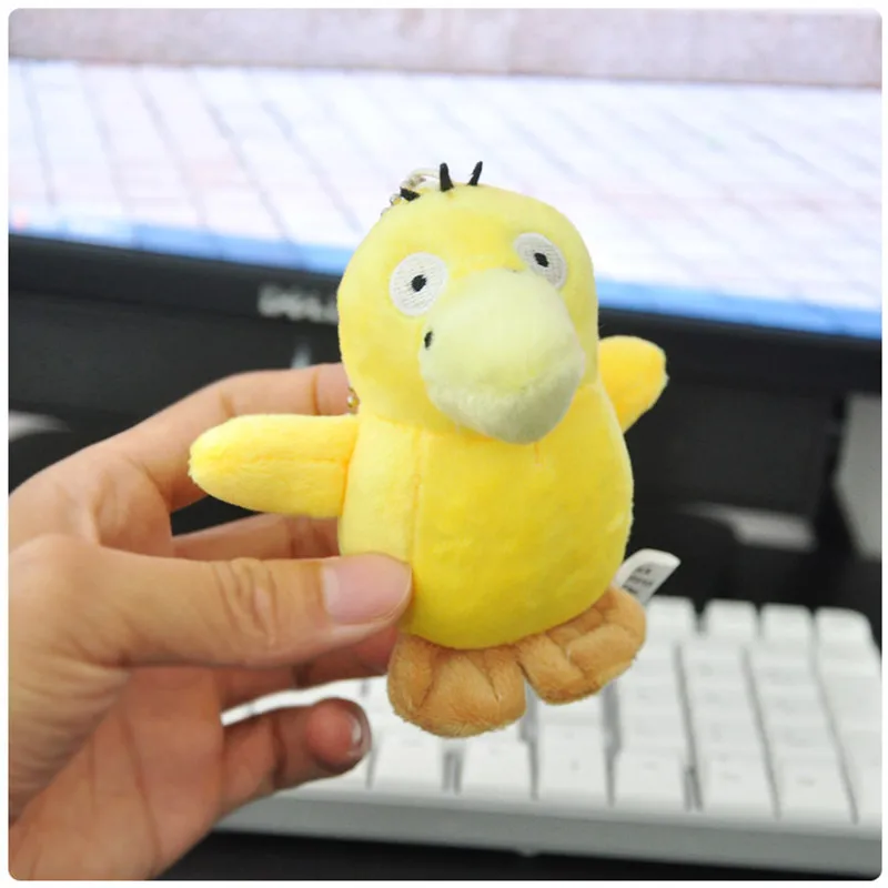 Япония Аниме Psyduck Плюшевые игрушки, забавные желтый утенок из мультфильма мягкие игрушки/животные брелок маленькие брелоки для сумки 10 см 10 шт