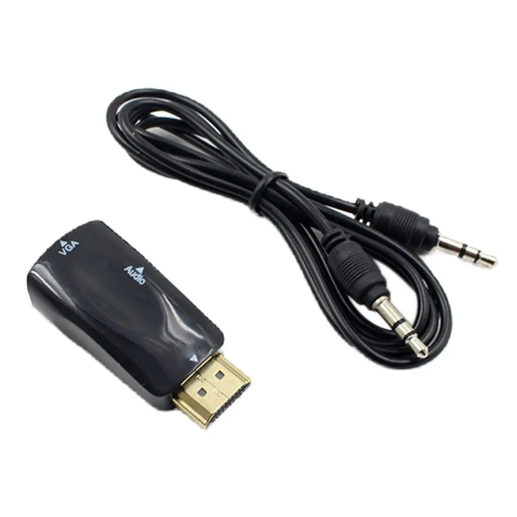 Adaptador hdmi compatível com vga, durável, com conversor de áudio