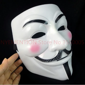 

White V mask Vendetta Anonymous Movie Adult Guy Mask Hot Halloween Cosplay Cool 500pcs