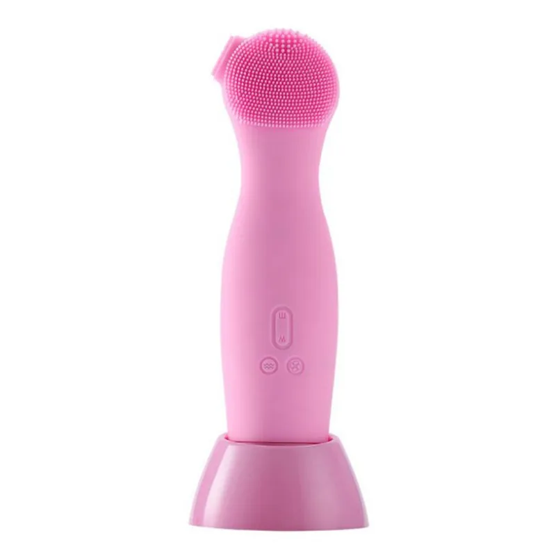 P 3 In1 Facial Cleansing Brush Cleaning Pores Oil-control Exfoliating Massage Silicone Electric Cleansing Instrument Wash - Цвет: P