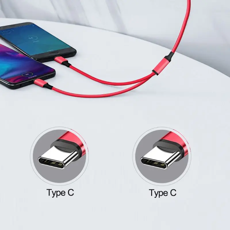 Кабель для зарядки с разъемом типа A и двумя разъемами C USB C сплиттер папа-папа Y провод для Samsung Huawei Xiaomi HTC Android мобильный телефон планшет