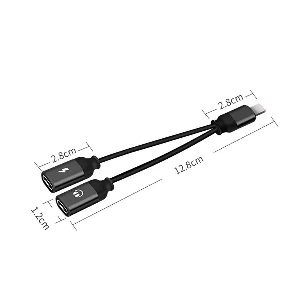 2 в 1 Наушники Aux адаптер двойной для Lightning-Jack преобразователь для наушников разветвитель зарядки аудио кабель для iPhone 8/XS