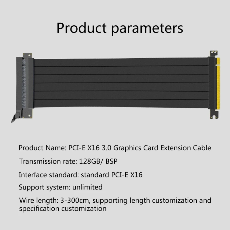 Cabo de Extensão para Placa Gráfica Pcie X16 Riser Gpu Pci Express Riser Extensor Blindado Velocidade Total 3.0 15 cm 20 cm 25 cm 30 cm 40 cm 50 cm 60cm - Imagem 4