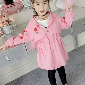 

Girls Windbreaker Spring and Autumn 2020 New Fashion Children's Clothing Little Girl Western Style Coat Korean Kids Clothes 12