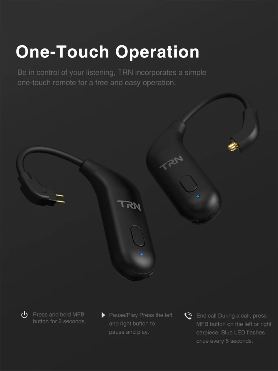 best noise cancelling earbuds TRN BT20 Wireless Bluetooth-compatible 5.0 HIFI Earphone 2PIN/MMCX Connector Ear Hook For Revonext TRN VX Pro /TA1/v90 MT1CS2 best gaming headset wireless