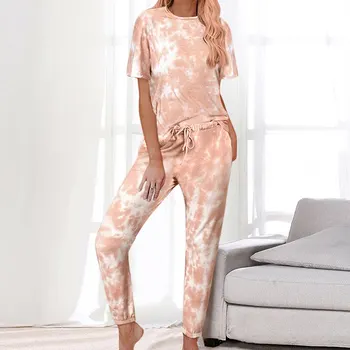 

Casual Women Pants Set Female 2 Piece Relaxed Outfits T Shirt+Pencil Pants Suit Tie Dye Women Two Piece Sets Tracksuit Sweatsuit