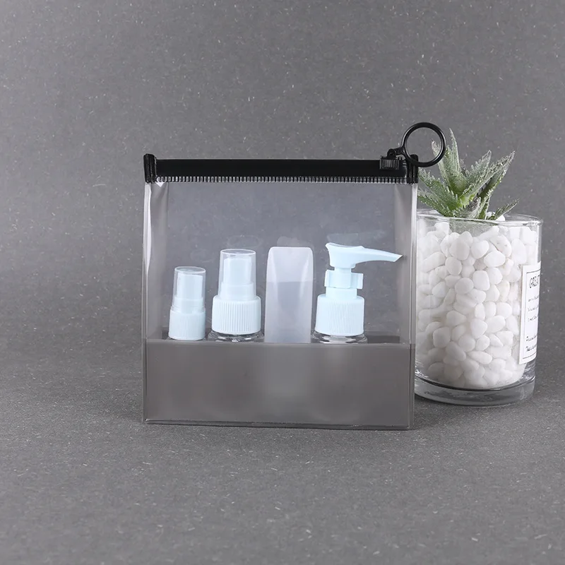 

Gift Cosmetic Bag Small Soft EVA Mat Grey Clear Transparent Cosmetic Bag Pouch Makeup Bag