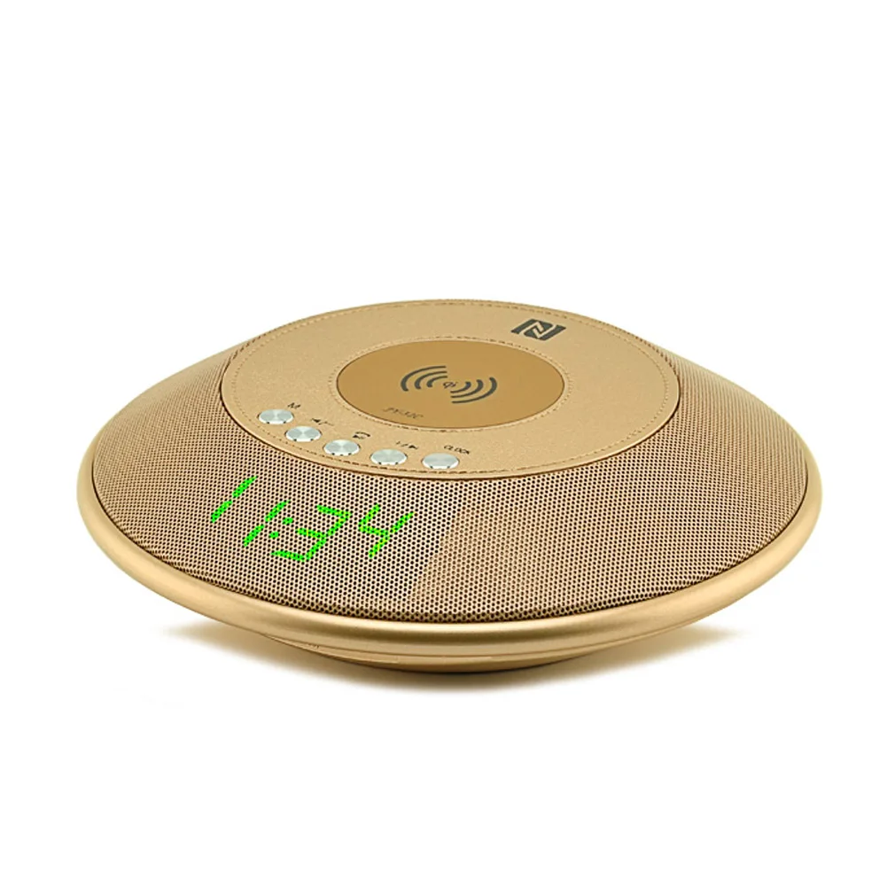 Беспроводной Bluetooth динамик QI Беспроводное зарядное устройство с fm-радио NFC будильник для iPhone samsung@ JH