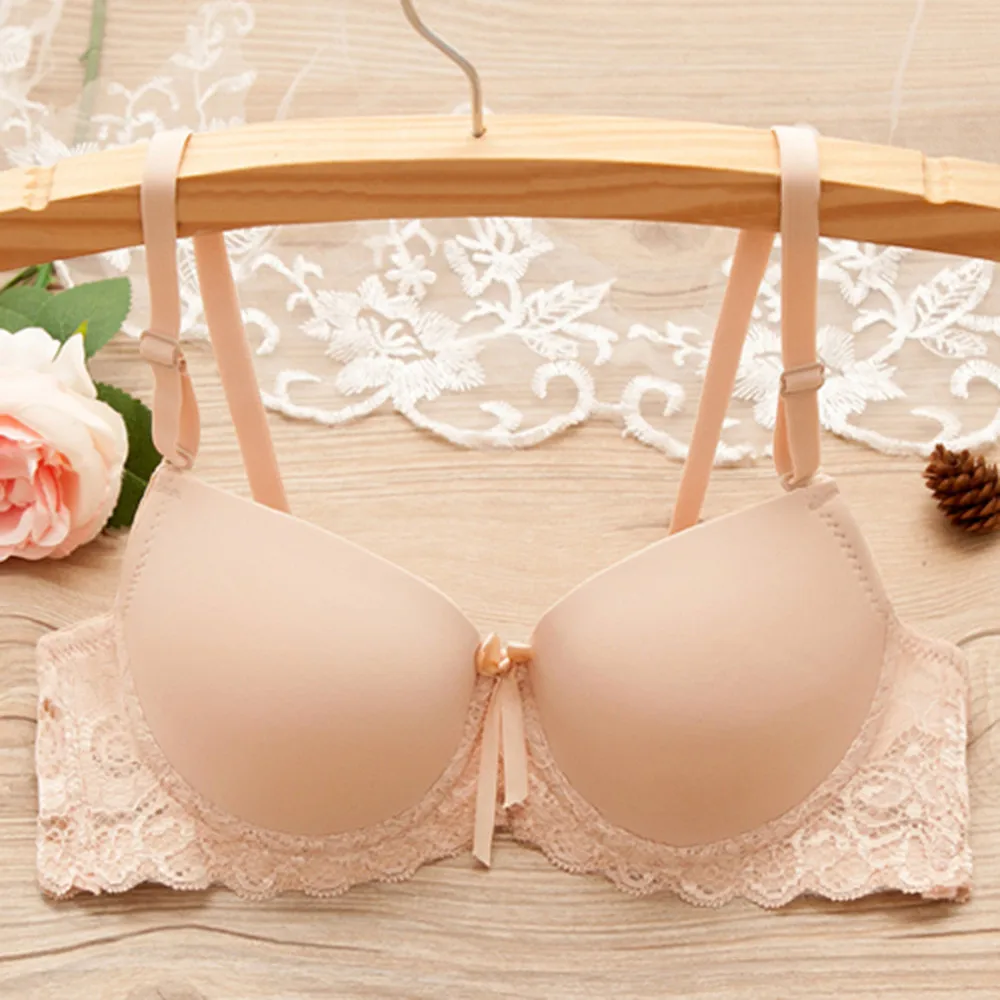 Sexy Lace Bra Women Solid Push Up Bra Lace Push up Breast Underwear Adjustment Push Up support Bra Lingerie Size 34-38@28